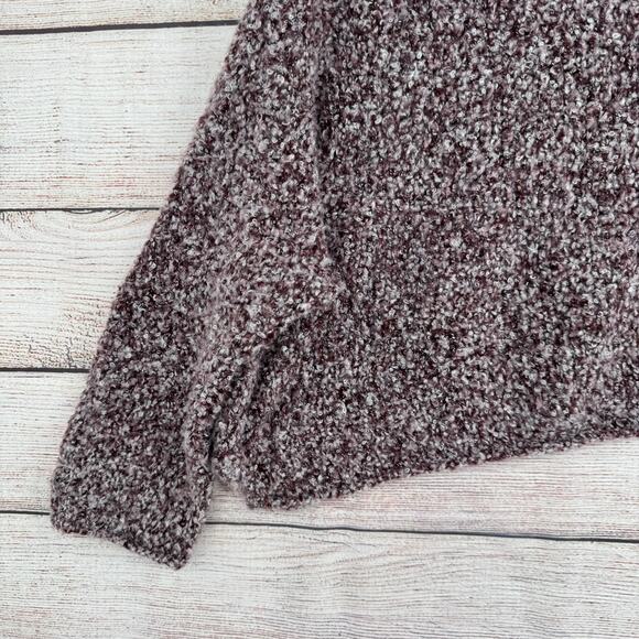 Free People Fuzzy Chunky Knit Oversized Turtleneck Sweater Womens XS Purple Gray - Picture 7 of 13